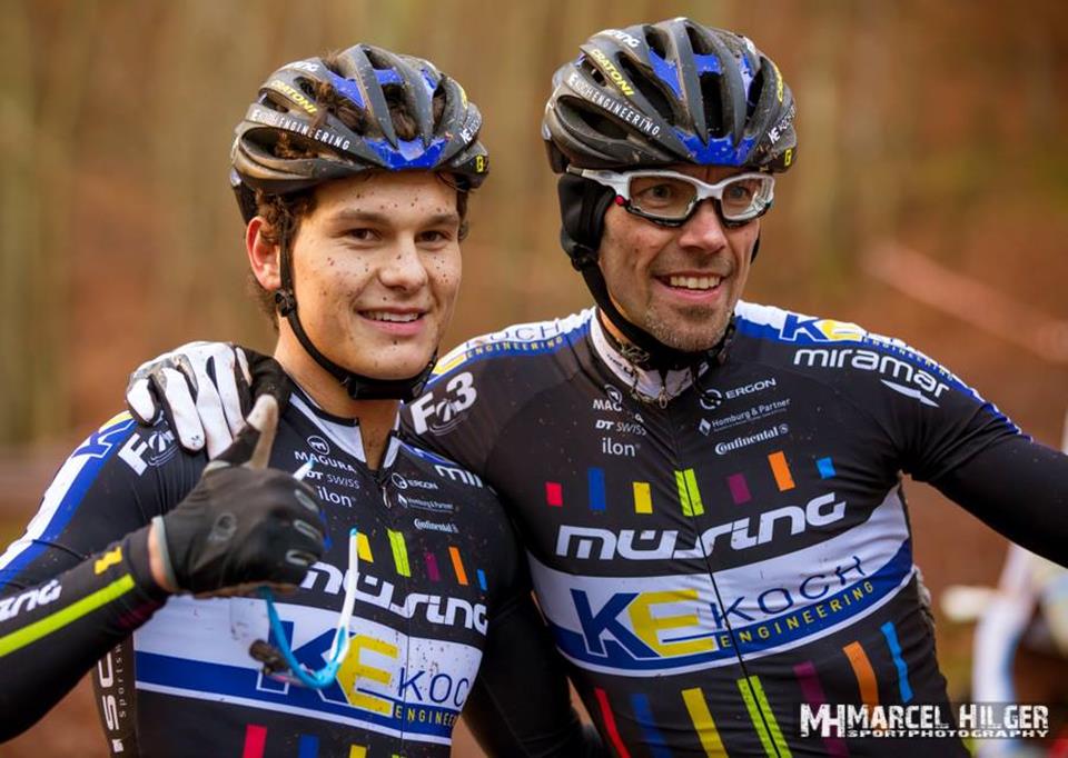 Wolfram and Lukas are pleased with their successes in cyclo-cross